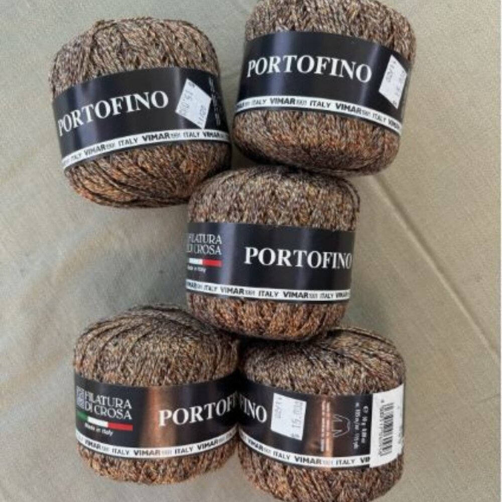 (5) Filatura Di Crosa Portofino Multi Brown/Gold Yarn NWT Cotton Viscose Italy